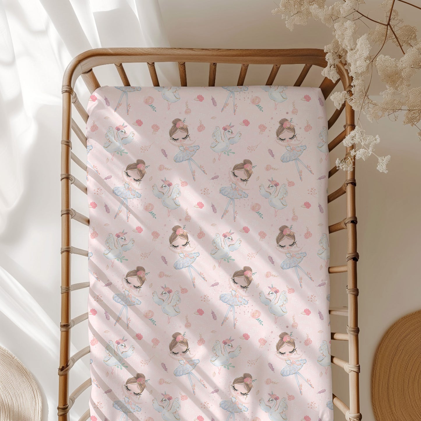 Ballerina crib sheet, Ballerina nursery bedding - Sweet Ballet