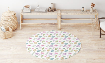 Tropical leaves rug, Girl tropical nursery decor - Pink Jurassic