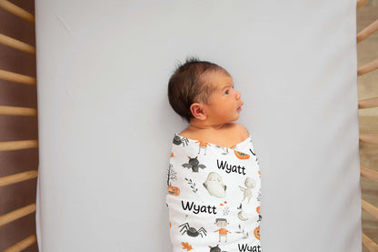 Halloween Swaddle Set, Custom receiving blanket