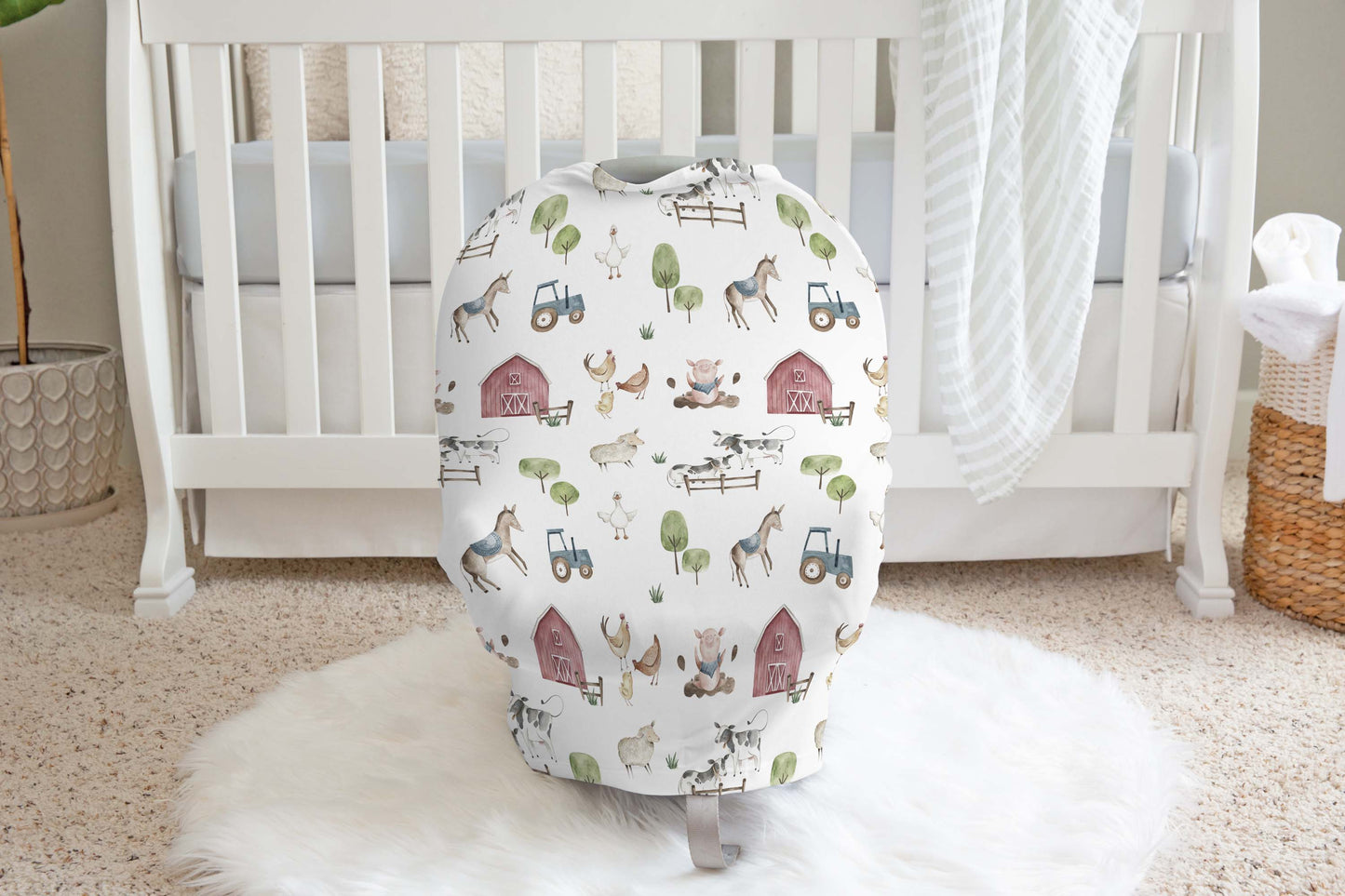 Farm car seat cover, Farm nursing cover up - Farm Adventure