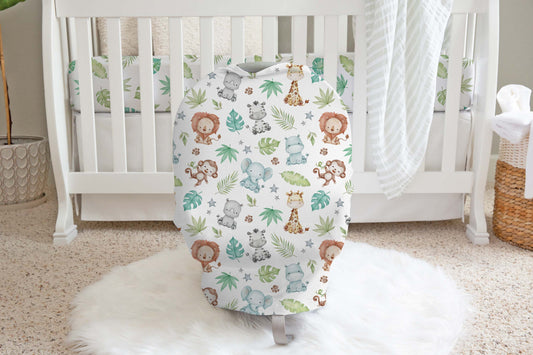 Safari Car Seat Cover, Safari Nursing cover - Cute Safari