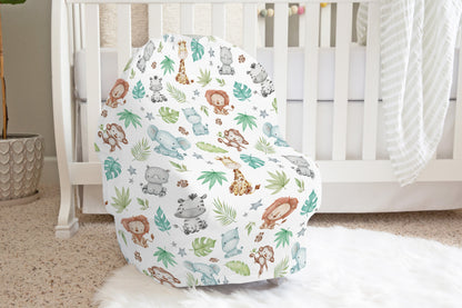 Safari Car Seat Cover, Safari Nursing cover - Cute Safari