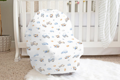 Transport Vehicles Car Seat Cover, Transport nursing cover - Blue Transportation