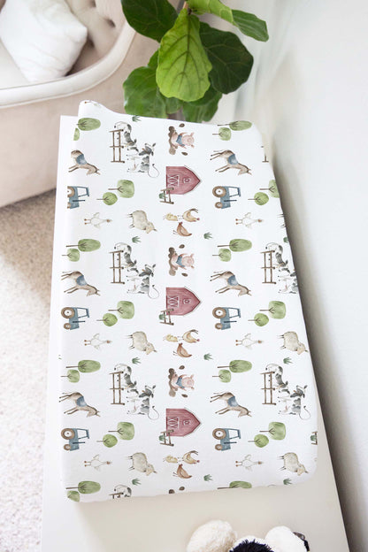 Farm Changing Pad Cover, Farm nursery decor - Farm Adventure