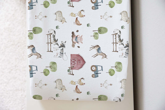 Farm Changing Pad Cover, Farm nursery decor - Farm Adventure