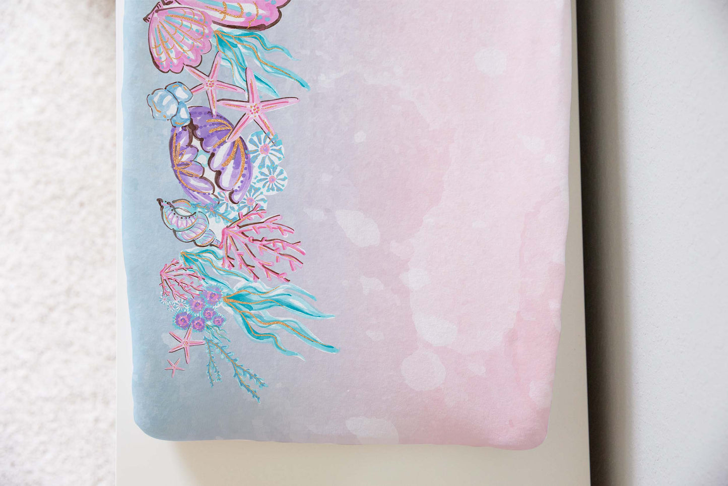 Under the sea Changing Pad Cover, Mermaid nursery, Sea nursery - Pink Mermaid