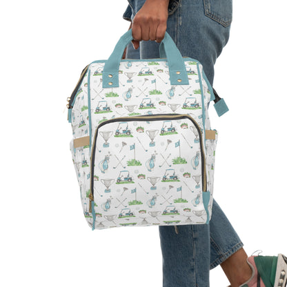 Golf diaper bag, Sports Multifunctional Diaper Backpack - Little golfer