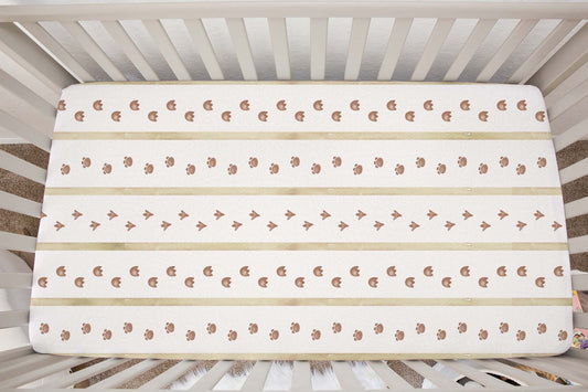 Animal tracks crib sheet | Dinosaur nursery beding