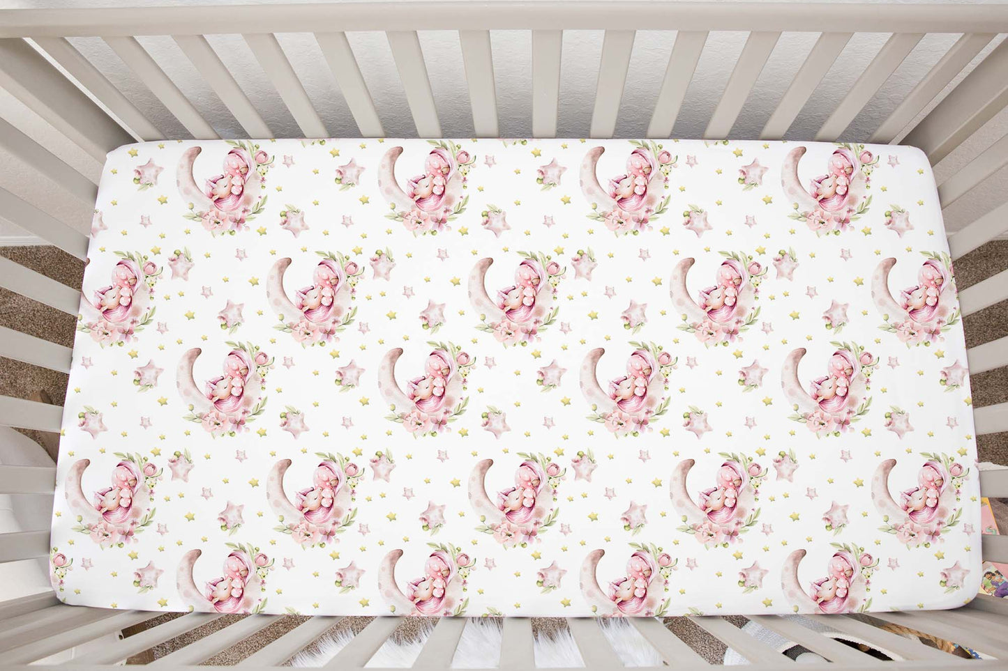 Pink unicorn Crib Sheet, Unicorn nursery decor - Magical Unicorn