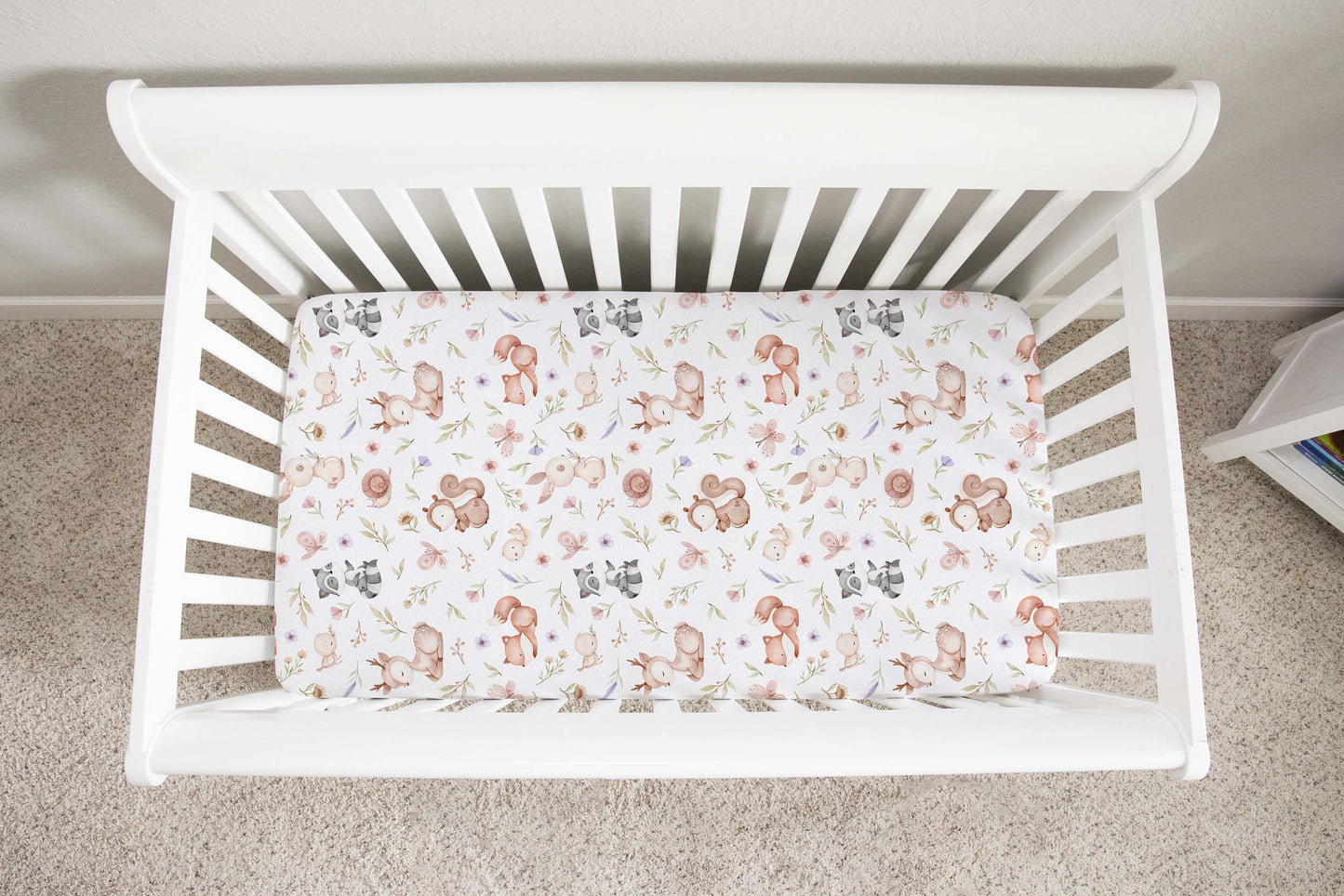 Woodland Crib Sheet, Standard and Mini, Woodland nursery bedding - Baby Woodland