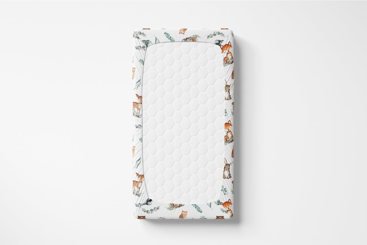 Woodland animals crib sheet Crib Sheet, Woodland nursery bedding - Greenery Woodland