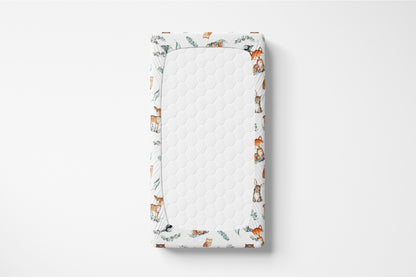 Woodland animals crib sheet Crib Sheet, Woodland nursery bedding - Greenery Woodland