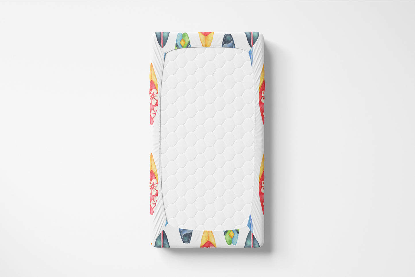 Surfboard crib sheet, Surfer nursery bedding - Endless Sea