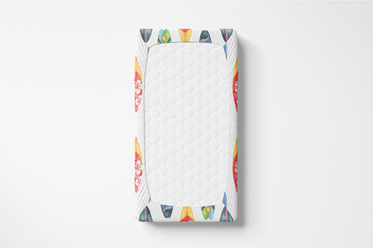 Surfboard crib sheet, Surfer nursery bedding - Endless Sea