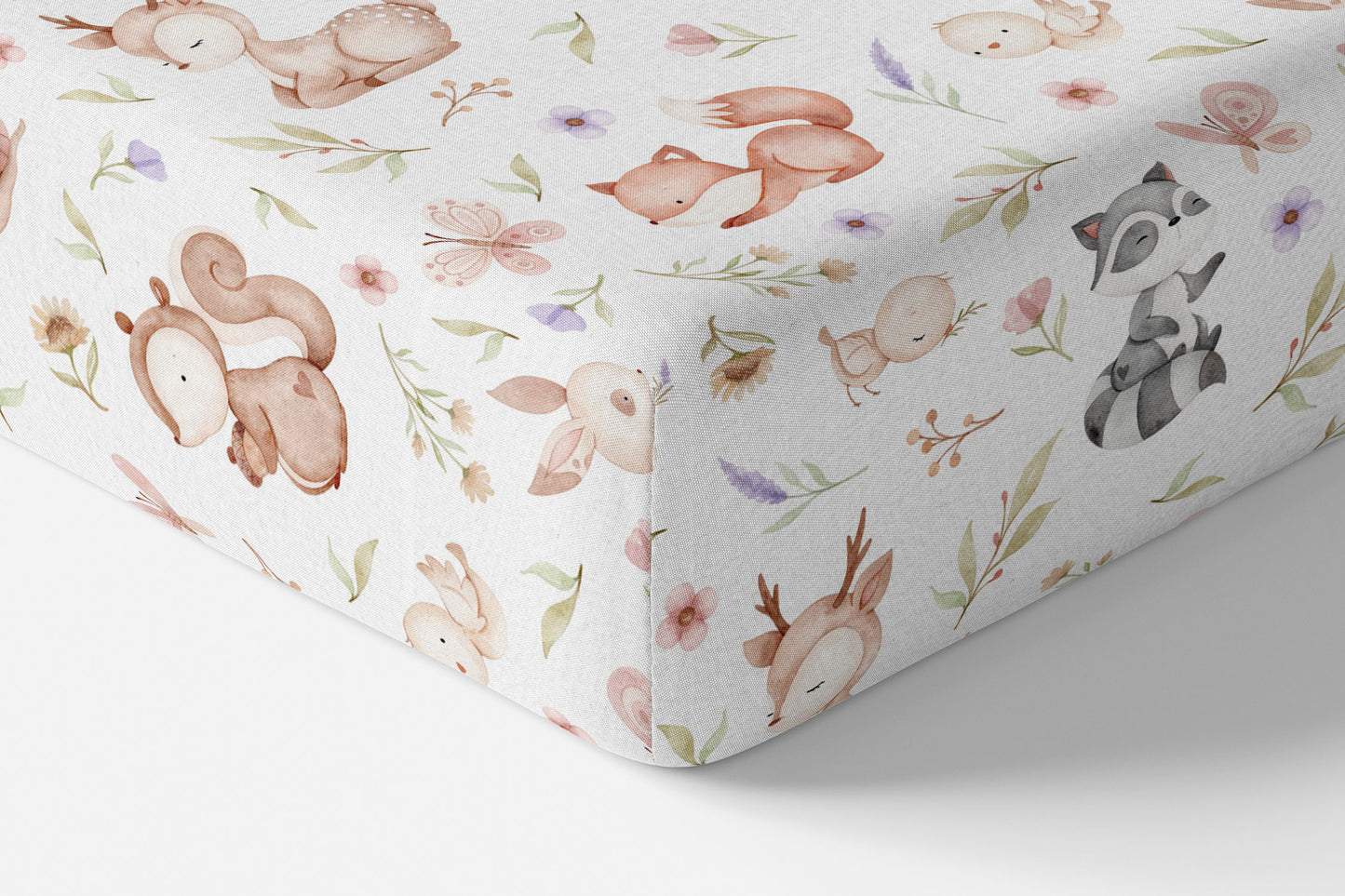 Woodland Crib Sheet, Standard and Mini, Woodland nursery bedding - Baby Woodland