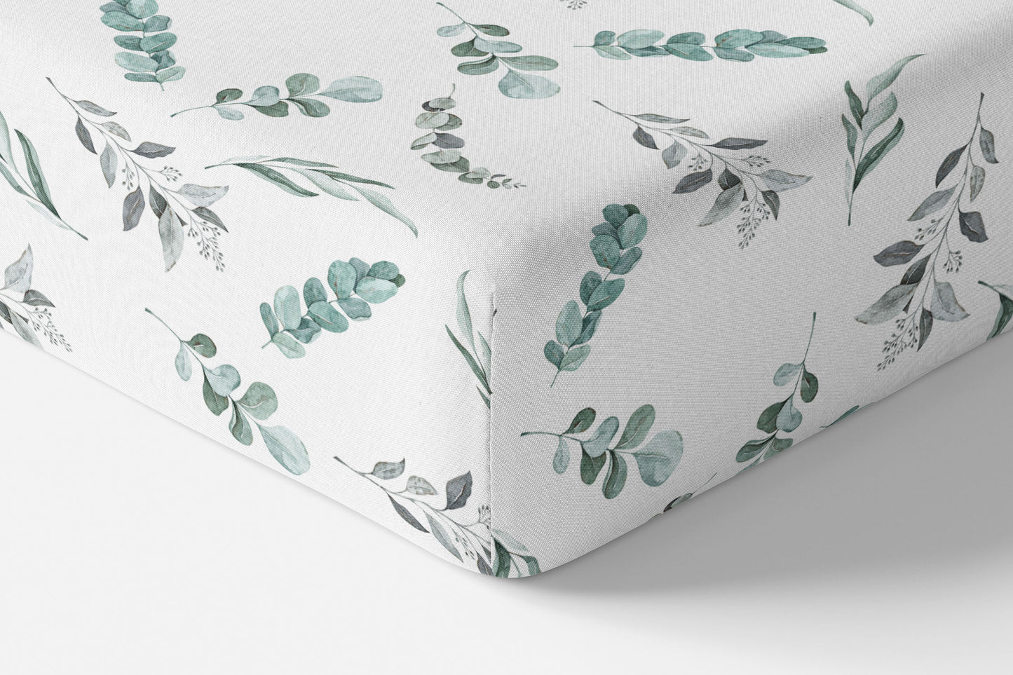 Greenery crib sheet, Eucalyptus nursery bedding - Greenery Woodland