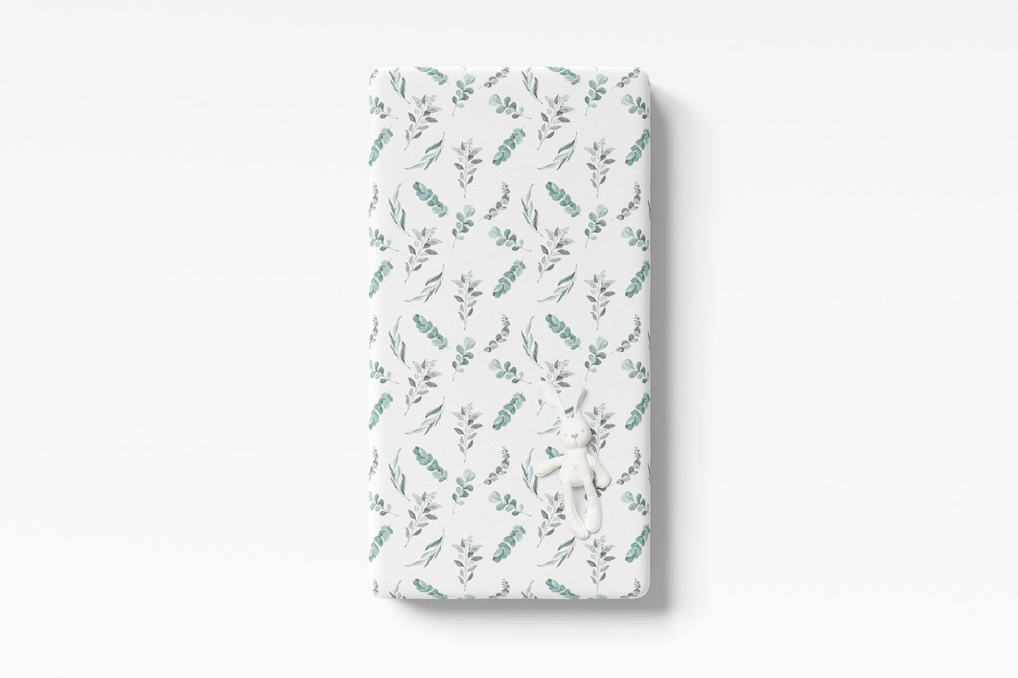 Greenery crib sheet, Eucalyptus nursery bedding - Greenery Woodland