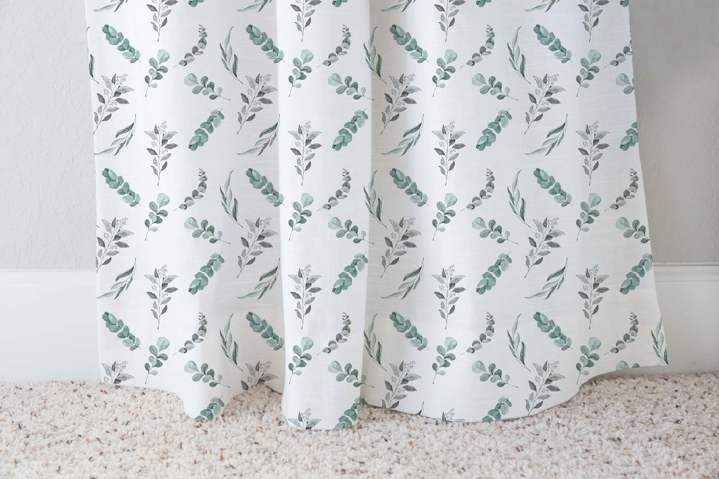 Eucalyptus Curtain, Single Panel, Leaves nursery decor - Greenery Woodland