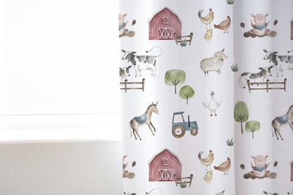 Farm Curtain, Single Panel, Farm nursery decor - Farm Adventure