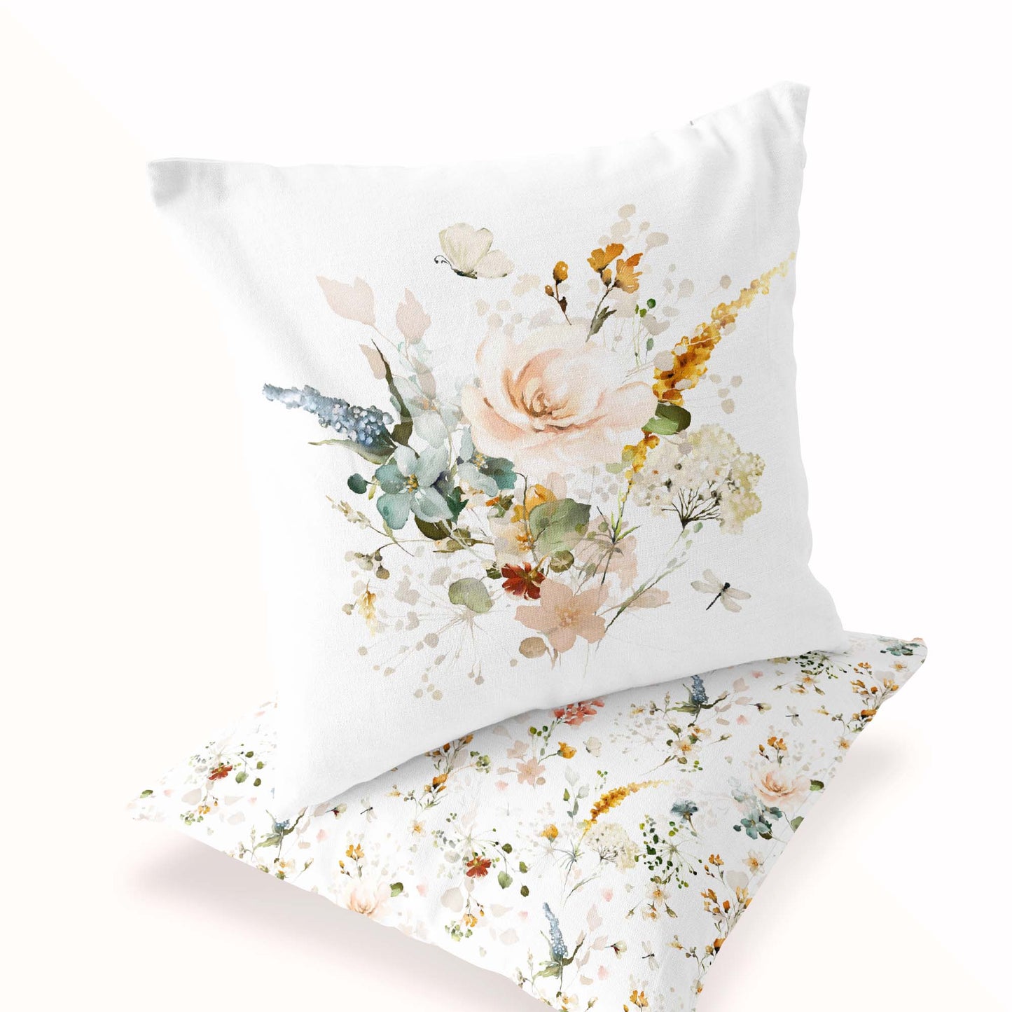 Garden Floral Pillow COVER, wildflower pillow - Vintage Garden