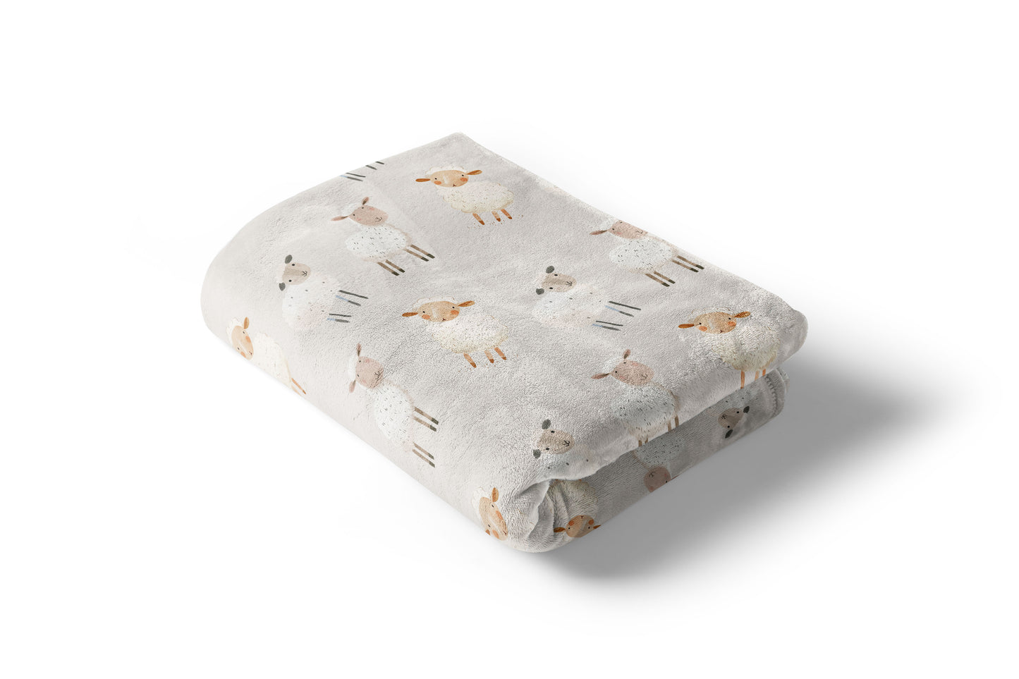 Sheep baby blanket, Farm animals nursery bedding