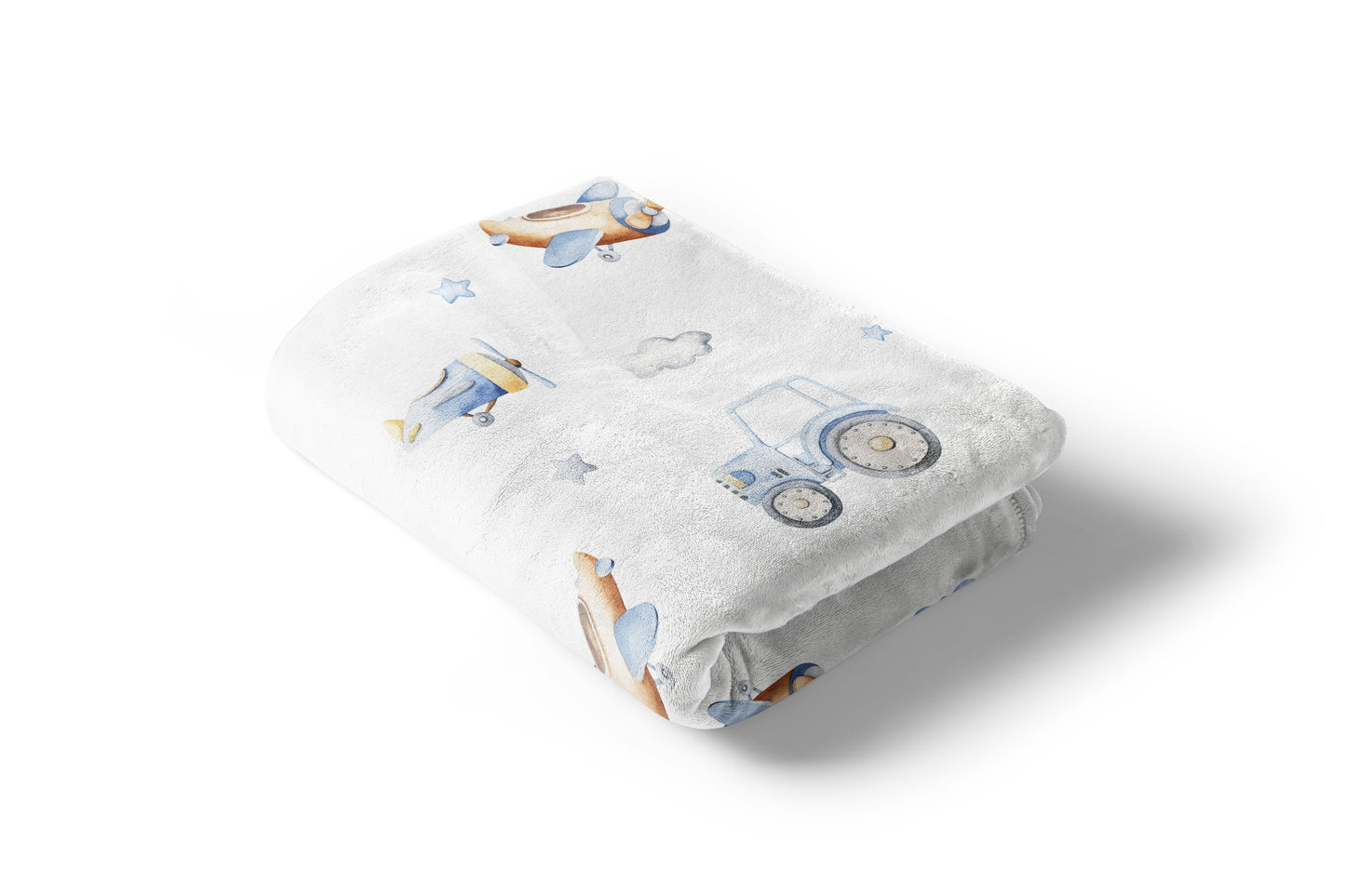 Transport blanket, Transport nursery bedding - Blue Transportation