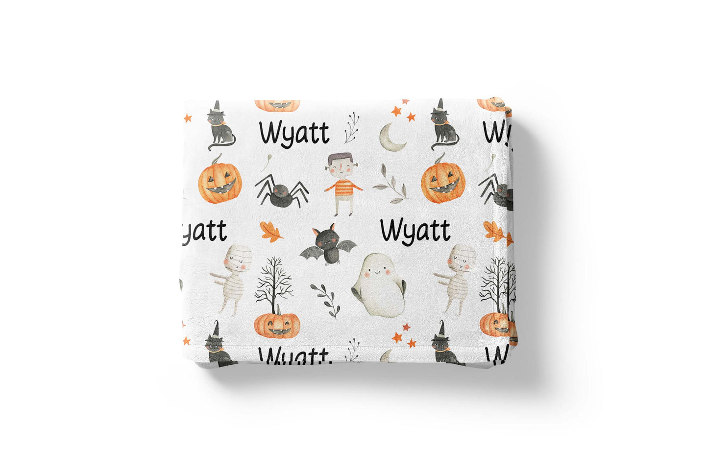 Personalized Halloween blanket, Halloween nursery bedding