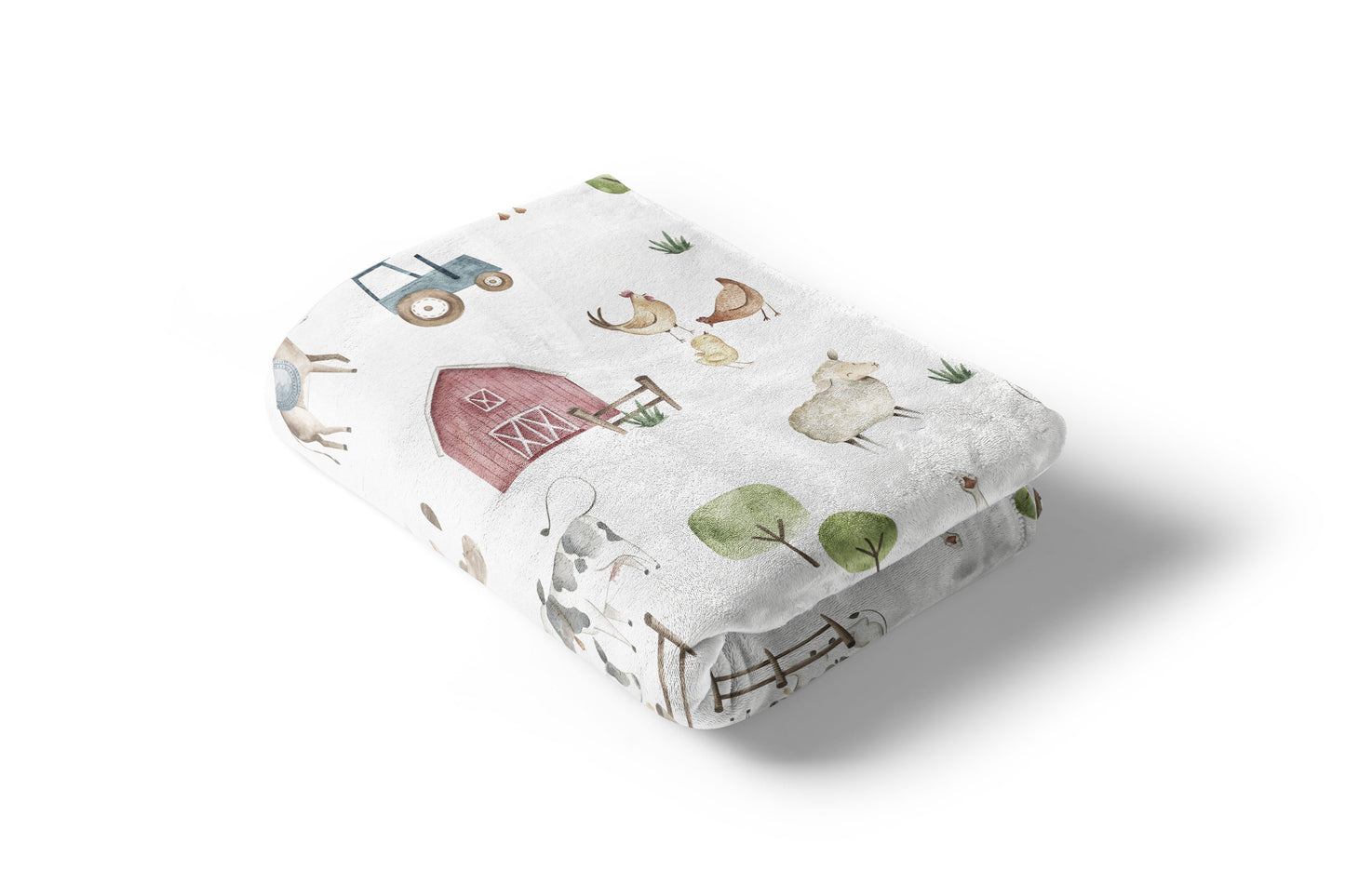 Farm baby blanket, Farm nursery bedding - Farm Adventure