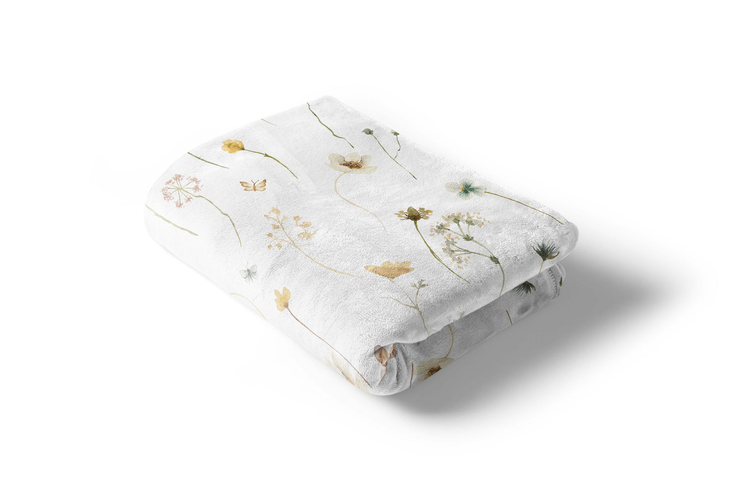 Wildflowers Blanket, Wildflower Nursery Bedding - Mustard Wildflowers