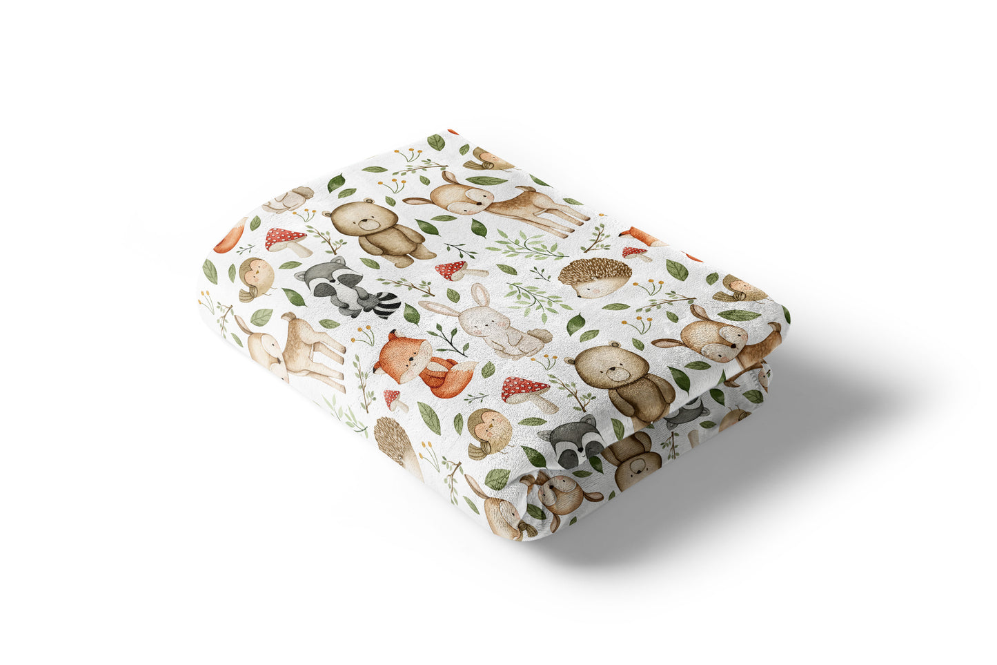 Woodland nursery bedding, Forest animals minky blanket - Magical forest