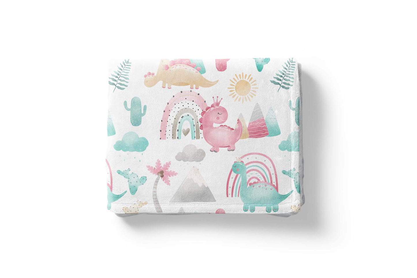 Pink dinosaur blanket, Dinosaur nursery bedding - Pink Dinosaur