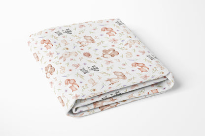 Woodland Crib Sheet, Standard and Mini, Woodland nursery bedding - Baby Woodland