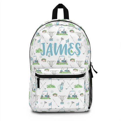 Custom name Golf Backpack, Boys Back To School Bag - Little Golfer