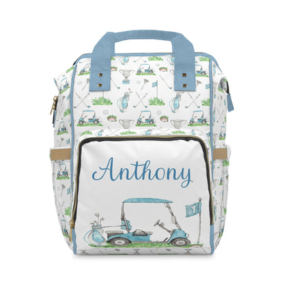 Personalized Blue Golf diaper bag | Sports baby backpack - Little Golfer