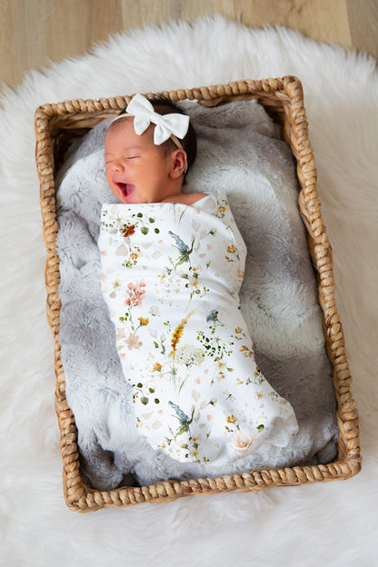 Wildflowers Swaddle Set, Floral Swaddle - Vintage Garden