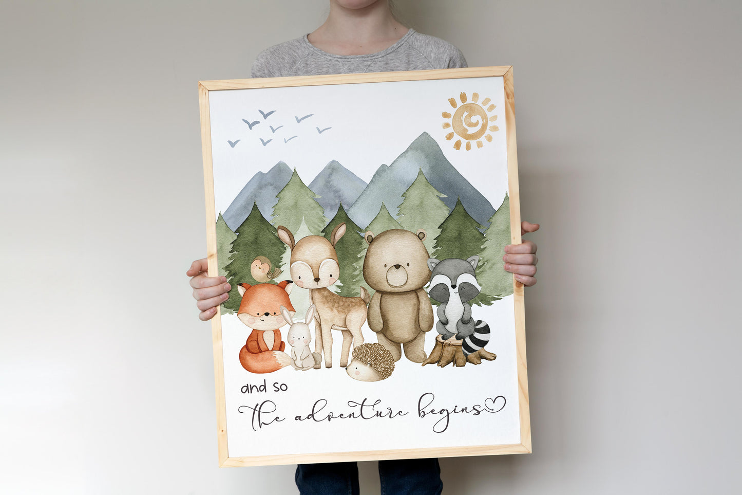 And So The Adventure Begins, PRINTABLE woodland Wall Art, Forest Nursery Print - Magical Forest