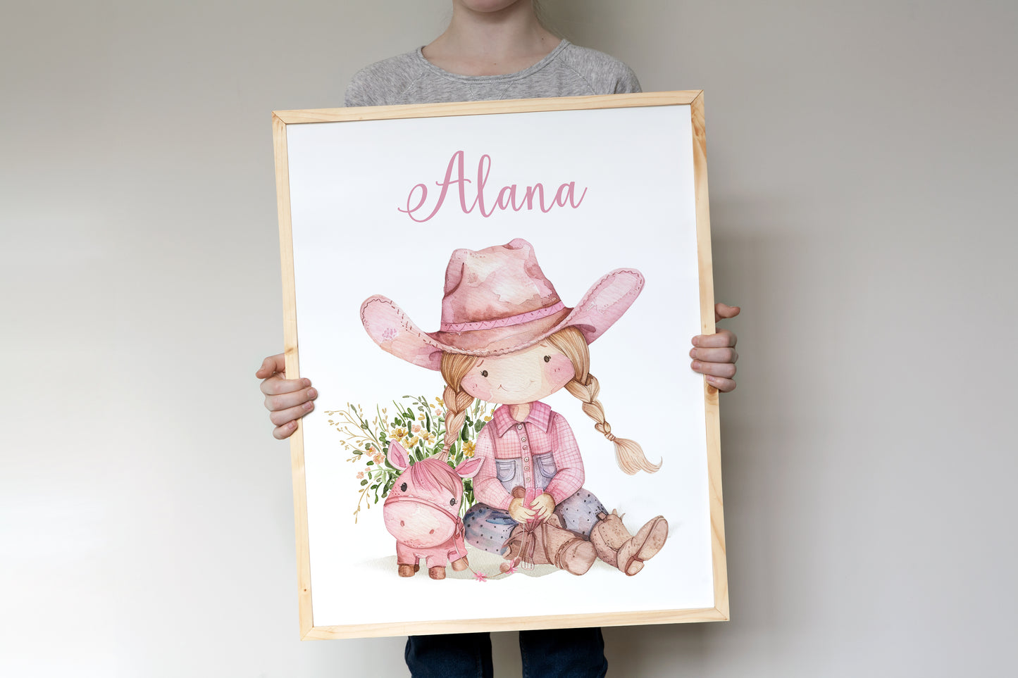 Pink cowgirl nursery wall art, Cowgirl room decor