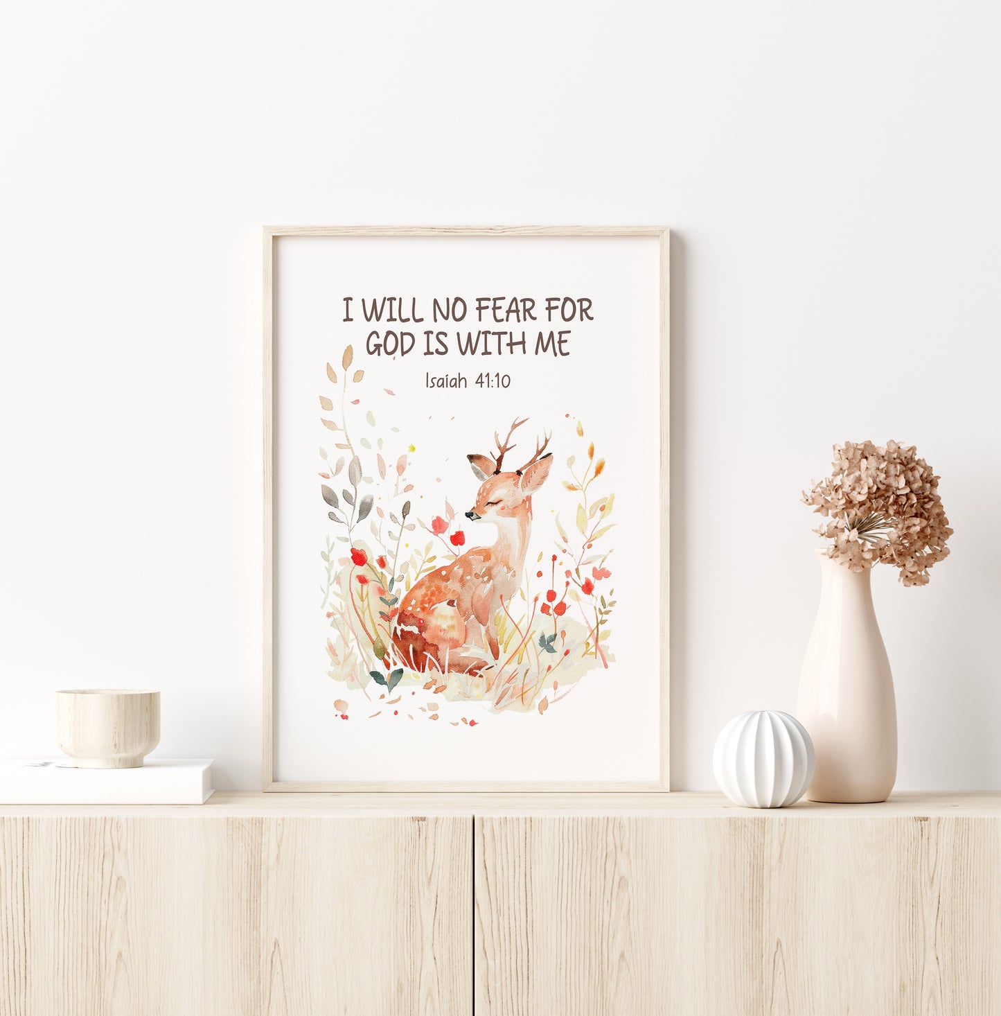 Bible verse, PRINTABLE Deer Wall Art, Bible verse Nursery Print