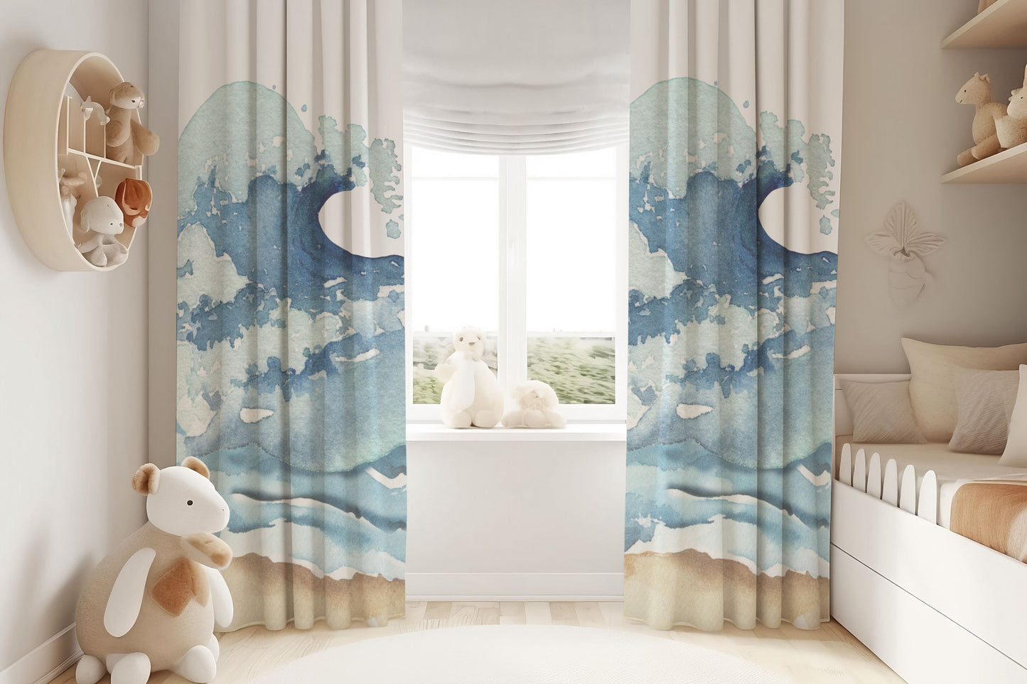 Surf Curtain, Single Panel, Surf room decor - Endless sea