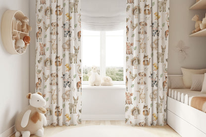 Farm animals Curtain, Single Panel, Gender-neutral farm nursery decor