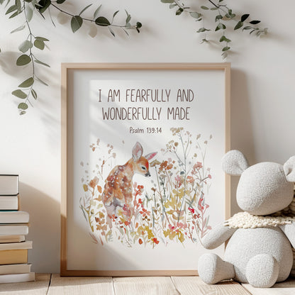 Bible verse, PRINTABLE Deer Wall Art, Bible verse Nursery Print