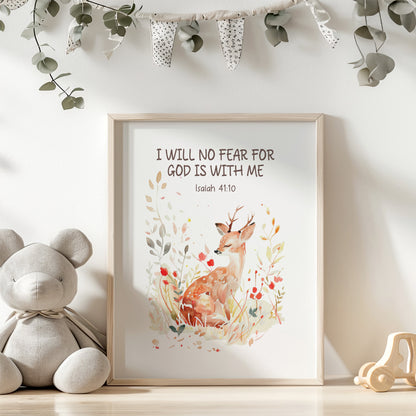 Bible verse, PRINTABLE Deer Wall Art, Bible verse Nursery Print