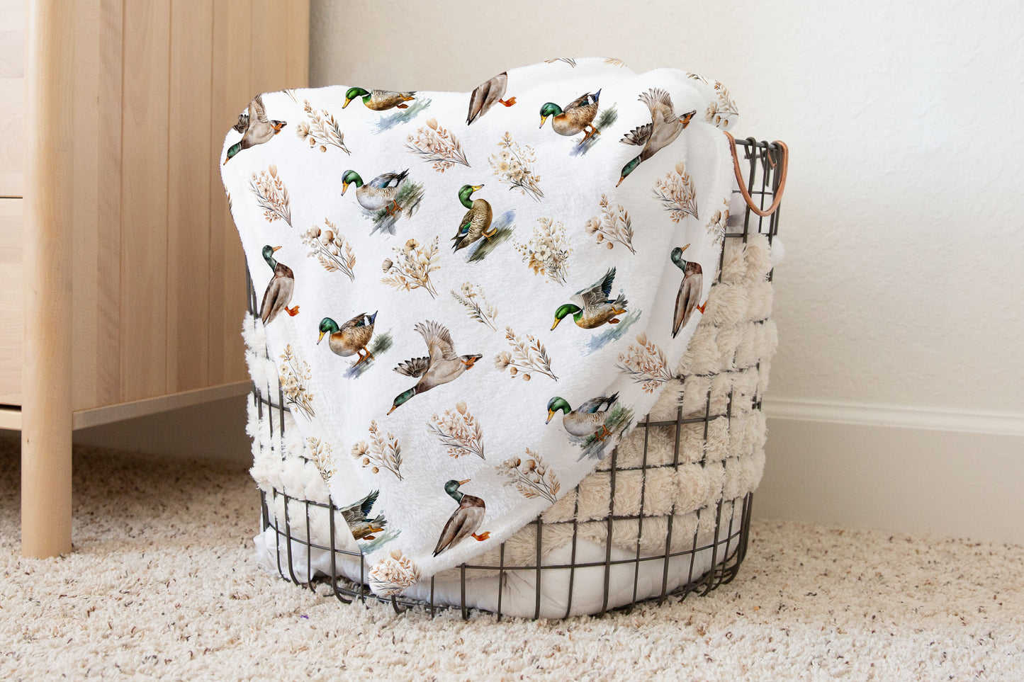 Mallard duck blanket, Duck baby bedding