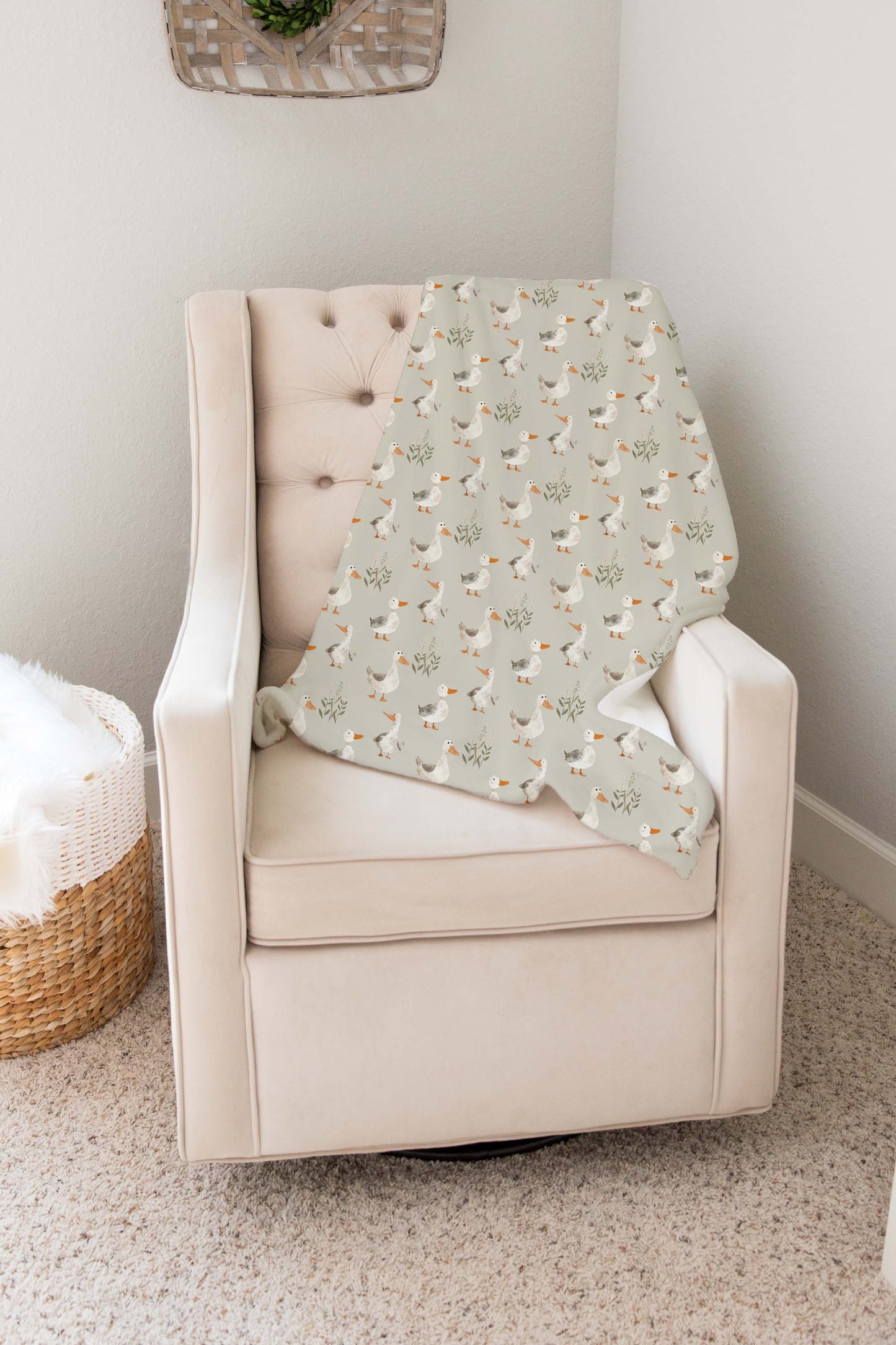 Duck baby blanket, Duck crib bedding