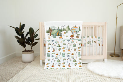 Camping nursery bedding, Camping baby blanket - Outdoor adventures