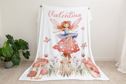 Personalized Fairy blanket, Fairy nursery bedding - Fairy garden