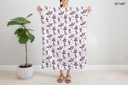 Bat baby blanket, Halloween nursery bedding