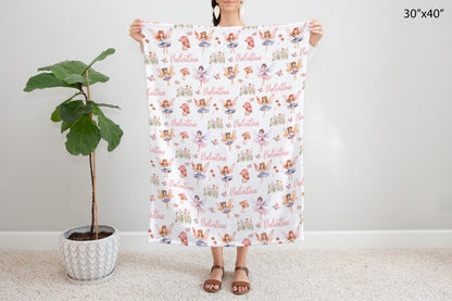 Personalized Magical garden blanket, Fairy nursery bedding - Fairy garden