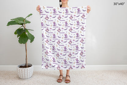 Personalized Halloween girl blanket, Halloween nursery bedding