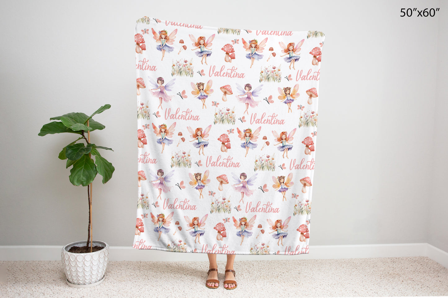 Personalized Magical garden blanket, Fairy nursery bedding - Fairy garden